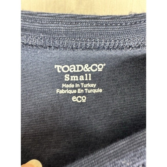 Toad & Co Women's Sz S Navy Blue Sleeve Dress Pockets 3/4 Sleeve - Picture 3 of 9